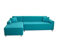 Mingfuxin Sectional Couch Covers, Stretch Sofa Slipcovers L Shaped Anti Slip Corner Sofa Cover Chaise Lounge Protector with 2 PCS Pillow Covers for 3 Seaters + 3 Seaters L-Type Sectional Sofa Couch