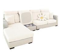 Mingfuxin Universal Sofa Seat Cushion Covers, Stretch Sofa Couch Cushion Cover Slipcovers Anti-Slip Chaise Lounge Sofa Covers Furniture Protector(Weave White)