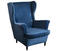 Mingfuxin Wingback Chair Covers 2 Piece Set Stretch Wing Chair Cushion Sofa Slipcover, Removable Velvet Wing Back Armchair Slipcovers Furniture Protector for Living Room Bedroom Hotel