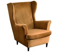 Mingfuxin Wingback Chair Covers 2 Piece Set Stretch Wing Chair Cushion Sofa Slipcover, Removable Velvet Wing Back Armchair Slipcovers Furniture Protector for Living Room Bedroom Hotel