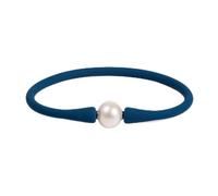 MINGHANG 9-11mm Silicone Edison Freshwater Pearl Bracelets,Womens Charm Bangle Jewelry,Colored Dainty Personalized Stretch Mood Rubber Bands for Men and Women 6.5'' 7'' 7.5'', 7.50inch(19.2cm), Pearl