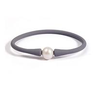 MINGHANG 9-11mm Silicone Edison Freshwater Pearl Bracelets,Womens Charm Bangle Jewelry,Colored Dainty Personalized Stretch Mood Rubber Bands for Men and Women 6.5'' 7'' 7.5'', 6.50inch(17.2cm), Pearl