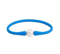 MINGHANG 9-11mm Silicone Edison Freshwater Pearl Bracelets,Womens Charm Bangle Jewelry,Colored Dainty Personalized Stretch Mood Rubber Bands for Men and Women 6.5'' 7'' 7.5'', 7inch(18.2cm), Pearl