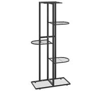 MINGHOU 5-Tier 6-Pot Plant Stand with Black Metal Flower Rack Space-Saving Indoor Outdoor Plant Holder for Home Balcony Garden