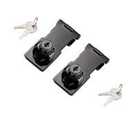 Mingjia 2 Packs Keyed Hasp Locks Twist Knob Keyed Locking Hasp for Small Doors, Cabinets and More,Stainless Steel Steel, Chrome Plated Hasp Lock Catch Latch Safety Lock (Black 3inch)