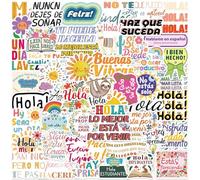MINGJIAOSM-50 Colorful Spanish Motivational Quotes Stickers DIY Notebook Laptop Decoration Waterproof Stickers