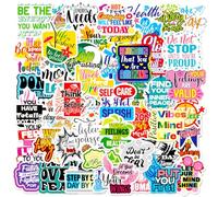 MINGJIAOSM-50 English Inspirational Stickers Learn Short Slogans Graffiti Waterproof Decorative Luggage Inspirational Stickers