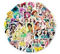 MINGJIAOSM-50 Fashion Beautiful Girl Stickers Green Hair Blue Hair Two-Dimensional Beauty Sticker DIY