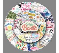 MINGJIAOSM-50 Motivational Spanish Graffiti Stickers Creative Text Phrases to Decorate Mobile Phone Computer Stickers