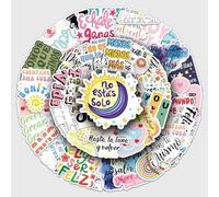 MINGJIAOSM-50 Motivational Spanish Graffiti Stickers Text Phrases to Decorate Mobile Phone Water Cup Stickers