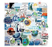 MINGJIAOSM-50 Pcs Global Climate Change Graffiti Sticker Luggage Trolley Case Notebook Waterproof DIY
