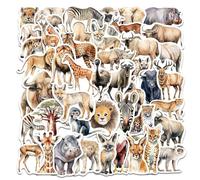 MINGJIAOSM-50 Pieces African Animal Migration Watercolor Stickers Mobile Phone Computer Decoration Waterproof Creative Luggage Stickers