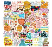 MINGJIAOSM-50 Pieces Inspirational Text Stickers Pop Culture English Text Notebook DIY Photo Album Waterproof Ins Style Decorative Stickers