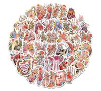 MINGJIAOSM-50 Pieces of Creative Organs, Flower Stickers, Notebook Materials, Decoration laptops, Water Glasses, Waterproof Stickers
