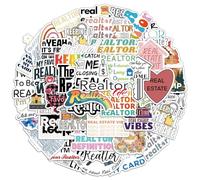 MINGJIAOSM-50 Pieces Real Estate Agent Career Stickers Decorative Trolley Case Laptop Phone Case Stickers