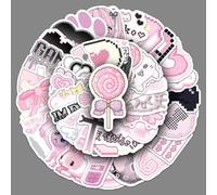 MINGJIAOSM-50 Sheets Pink Pixel Style Stickers Contrast Dark Sick Mine Creative Decoration Mobile Phone Case Guka DIY Sticker