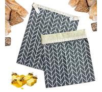 MINGJYLES 2 Pack Reusable Beeswax Bread Bags for Sourdough - 12.6” x 16.3” Extra Large Storage, Keeps Homemade Bread Fresh