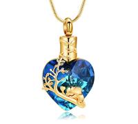 mingkejw Elephant Heart Urn Necklace for Ashes Cremation Jewelry for Women Men Stainless Steel Memorial Necklaces Ash Holder for Human Pets Keepsake Jewelry for Loved Ones with Fill Tool, average size