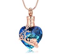 mingkejw Elephant Heart Urn Necklace for Ashes Cremation Jewelry for Women Men Stainless Steel Memorial Necklaces Ash Holder for Human Pets Keepsake Jewelry for Loved Ones with Fill Tool, average size