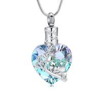 mingkejw Elephant Heart Urn Necklace for Ashes Cremation Jewelry for Women Men Stainless Steel Memorial Necklaces Ash Holder for Human Pets Keepsake Jewelry for Loved Ones with Fill Tool, average size