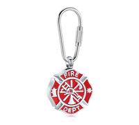 mingkejw Firefighter Urn Necklace for Ashes Cremation Jewelry Stainless Steel Fire Dept Firefighter Pendant Memorial Necklaces Ash Holder for Human Keepsake Jewelry for Loved Ones with Fill Tool