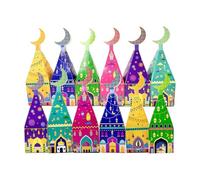 MINGLEA 12Pcs Mosque Shaped Paper Candy Boxes Middle Eastern Gift Packaging Box for Eid Holiday Parties and Home Decoration