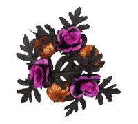 MINGLEA Autumn Candle Wreath with Harvest Gourds and Artificial Leaf Picks, 23 cm Seasonal Dining Table Accent for Indoor Fall S