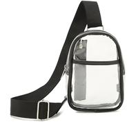 MINGLEA Clear Shoulder Wallet Transparent Crossbody Bag Spacious Chest Pack for Women and Men Easy to Carry Concert Clear Handbag