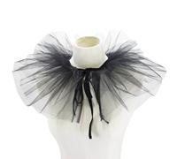 MINGLEA Clown Tulle Ruffled Collar Vintage Neck Ruff Mesh Halloween Cosplay Costume Choker Mesh Ruff Ruffle Layered