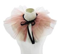 MINGLEA Clown Tulle Ruffled Collar Vintage Neck Ruff Mesh Halloween Cosplay Costume Choker Mesh Ruff Ruffle Layered