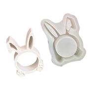 MINGLEA Easters Rabbits Silicone Candle Mould Flexible Demold Designs Food Grade Materials for Candle Soap Chocolate Crafting