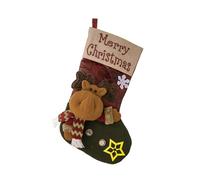 MINGLEA Large Size Christmas Stockings Home Decorations Pendant PU Leather Socks Imitation Tree Bark Snowflake Gift Bag Pouch Vintage Christmas Decor