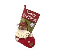MINGLEA Large Size Christmas Stockings Home Decorations Pendant PU Leather Socks Imitation Tree Bark Snowflake Gift Bag Pouch Vintage Christmas Decor
