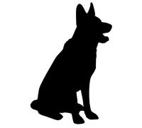 Minglewood Trading German Shepherd Dog Black Vinyl Decal Sticker 5" x 3.5" GSD Alsatian Wolf Dog Canine