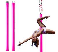 Minglez 6.6 ft / 9.8 ft Flying Pole for Aerial Dance, Portable Stripper Dancing Pole for Exercise, Professional Suspension Fitness Tube for Pub/Apartment(Pink,2.0m/6.6ft)