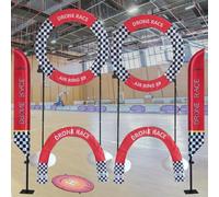 Minglez Diy Quadcopter Obstacle Course Kit Outdoor, Freestyle Drone Racing Obstacle Course Set with Flags & Gates, Toy Drone Helicopter Course with Base(Style B)