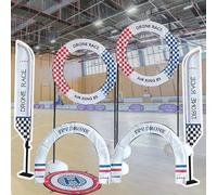 Minglez Diy Quadcopter Obstacle Course Kit Outdoor, Freestyle Drone Racing Obstacle Course Set with Flags & Gates, Toy Drone Helicopter Course with Base(Style A)