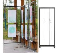 Minglez Painting Exhibition Display Rack Poster Board for Outdoor, Movable Folding Easel Stand for Picture / Photography, Collapsible Painting Rack Gallery(7 pcs,80x180 cm/2.6x5.9 ft)