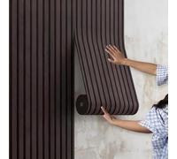 Minglez Peel and Stick 3D Wall Panels Faux Wood, Self Adhesive Wallpaper for Living Room/Kitchen/Bathroom, Decorative Foam Ceiling Tiles for Covers Cracks(Brown/C,0.6x18m/2x59ft)