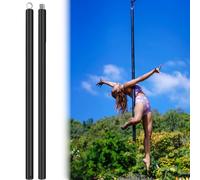 Minglez Professional Aerial Flying Pole with Silicone Warp, Portable Pole Dancing Pole for Home/Gym/Yoga Room, Removable Flying Tube Stripper Pole(Black)