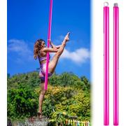 Minglez Silicone Aerial Flying Pole for Yoga Exercise, Professional Suspension Fitness Tube 45 mm, Portable Stripper Pole for Home/Bedroom/Apartment(Pink)