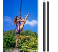 Minglez Silicone Aerial Flying Pole for Yoga Exercise, Professional Suspension Fitness Tube 45 mm, Portable Stripper Pole for Home/Bedroom/Apartment(Black)