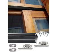 Minglez Sliding Door Kit Black Barn Door Sliding Kit Top Mount, Pocket Door Hardware Set 33 38 40 44 55 88 Inch, Aluminum Sliding Door Pulley Kit for Greenhouse(116 cm/45.6 inch)