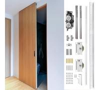 Minglez Sliding Door Kit Concealed Sliding Door Hardware Kit with Soft Close, Invisible Pocket Closet Door Track for Hidden Door, 38 40 52 71 in Barn Door Hardware Set(49inch/124cm)