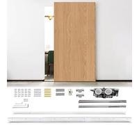 Minglez Sliding Door Kit Invisible Sliding Door Track 36 48 52 54 60 inch, Trackless Barn Ghost Door for Wooden Pocket Door, Concealed Garage Door Hardware Kit for Kitchen(37inch/94cm)