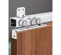Minglez sliding door kit Side Mount Sliding Wood Door Track, Barn Door Hardware Kit for Cabinet Door/Bifold Door, Kitchen Pocket Door Track and Rollers Set(Silver,72in/182.9cm)