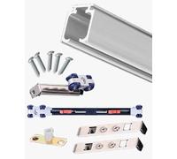 Minglez Sliding Door Kit Soft Close Door Hardware for Barn Door/Pocket Door, Exterior Hidden Sliding Door Kit for Cabinet/Bypass Door, Heavy Duty Garage Door Hardware Set(42in/106.7cm)