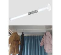 Minglez Wardrobe Rail 60 72 80 120 Inch Tension Rod Holder No Drilling, Spring Loaded Curtain Rods for Windows White & Black, Extendable Wardrobe Bracket Pole Heavy Duty(White,310-370cm(122-145.6in))