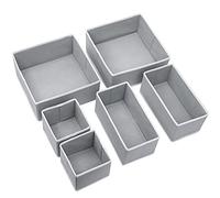 MINGLITAI Drawer Dividers for Underwear, Jeans Drawer Organiser, Holds Pants, Shirts, Sweaters, Leggings, Baby Clothes, Wardrobe Storage Organiser with Multifunctional, Set of 6 (Gray)
