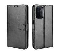MingMing Wallet Case for OPPO A54 5G Case, Retro Style Wallet Magnetic Cover with Credit Card Slots and Flip Stand, Leather Phone Case Compatible with OPPO A54 5G, Black